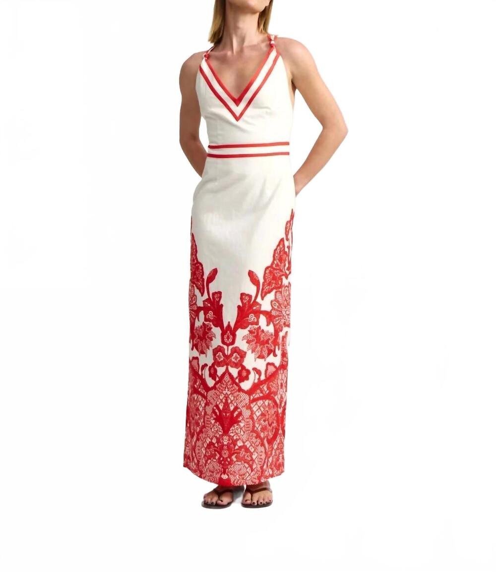 NEW ASTON STUDIO clara maxi dress in ruby antique